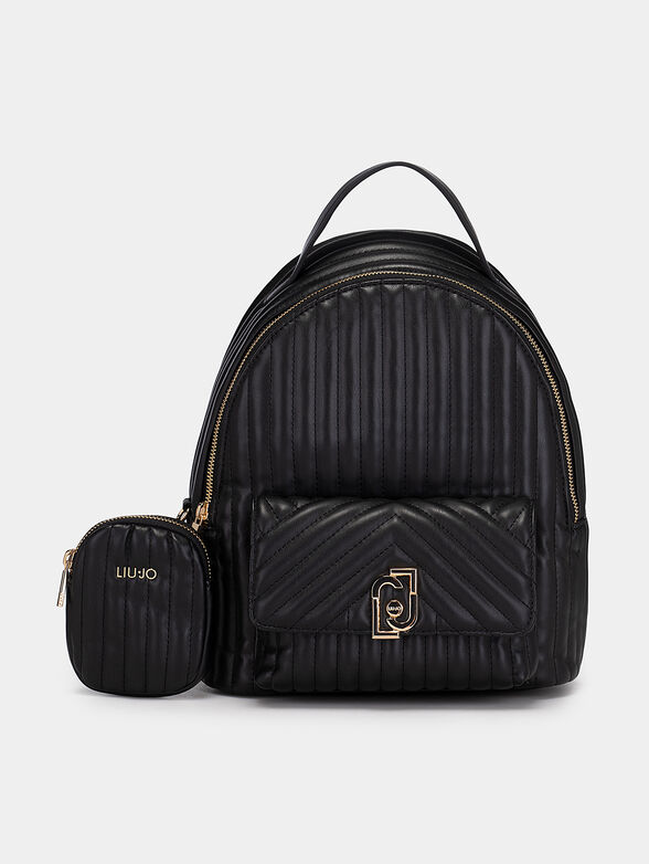 Backpack with quilted effect and metal logo detail - 1
