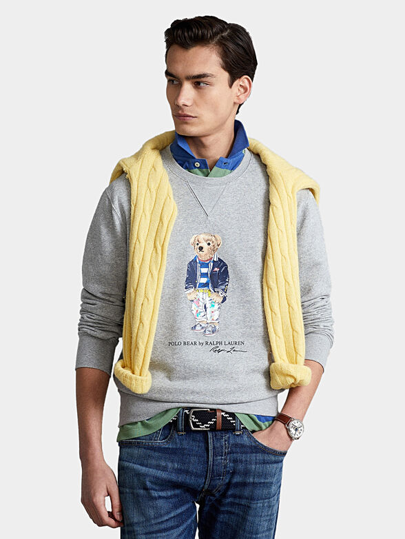 Grey sweatshirt with Polo Bear logo print - 1