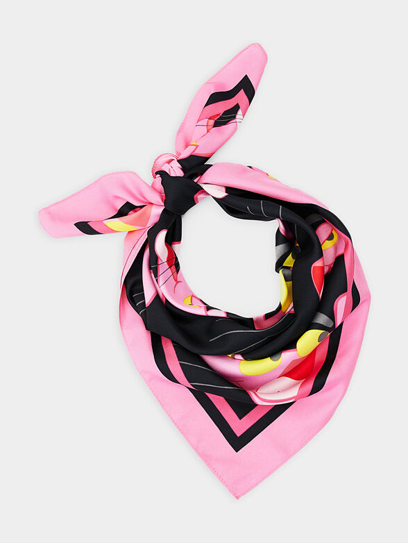 Square Pink Panther print foulard - 1