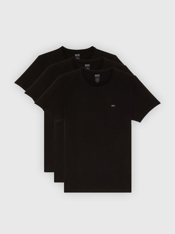Комплект от три памучни тениски в черен цвят - 1