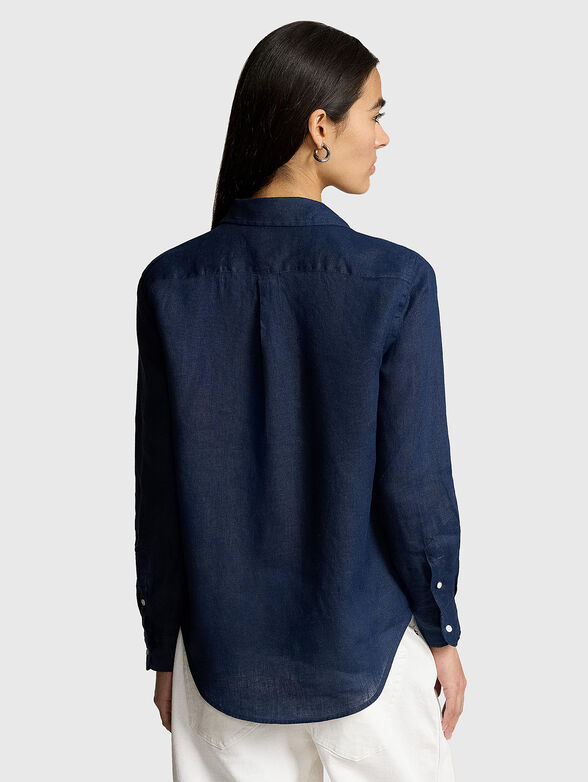 Linen shirt in dark blue - 3