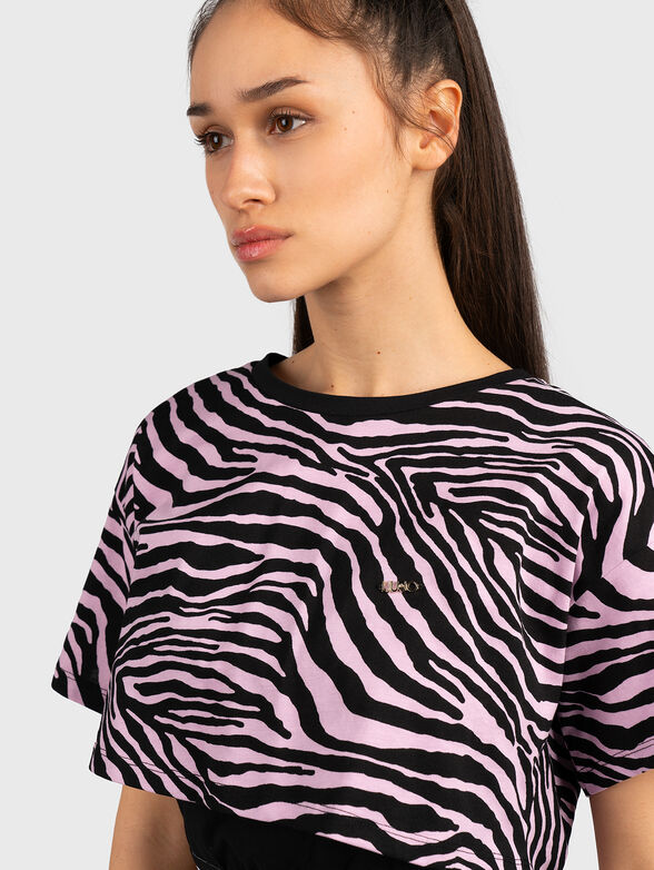 Short T-shirt with animal print - 4