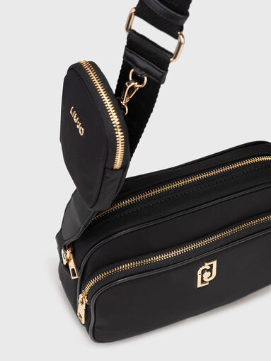 Black crossbody bag with logo - 5
