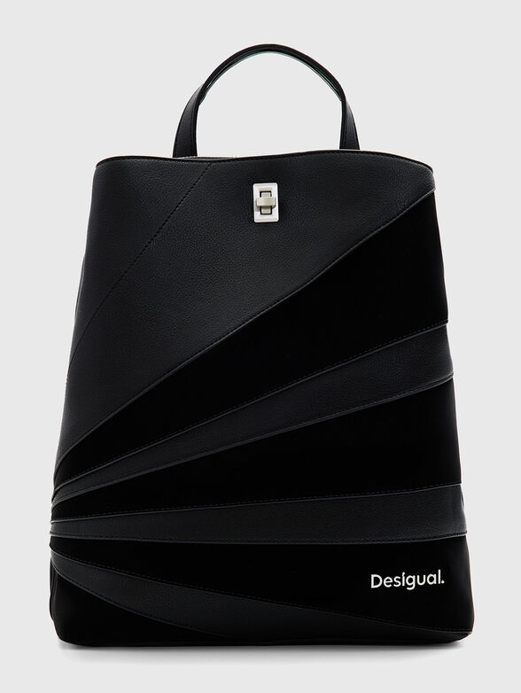 Black backpack with logo detail  - 1