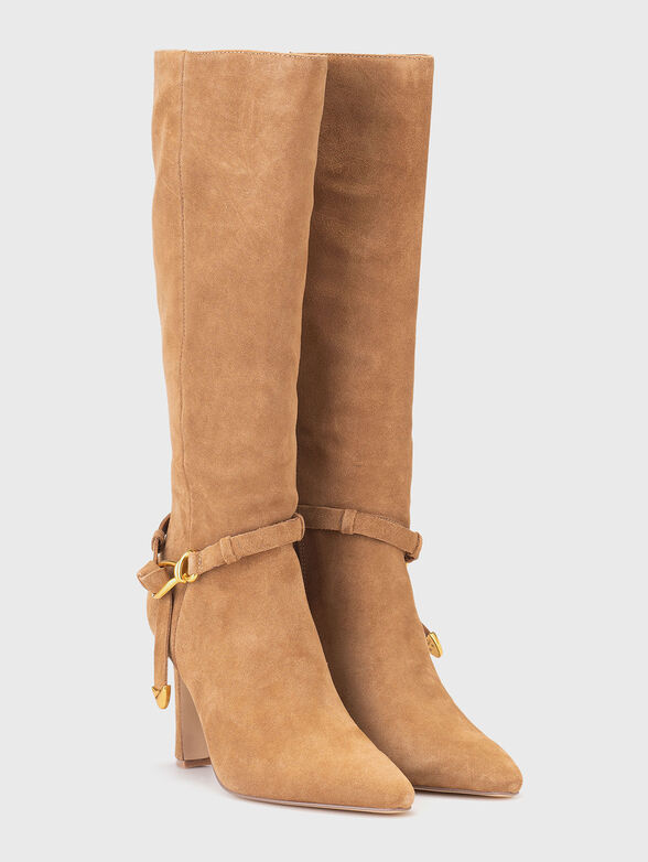 Beige suede boots - 2