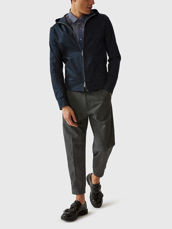 Hooded transitional jacket with micro print - 2