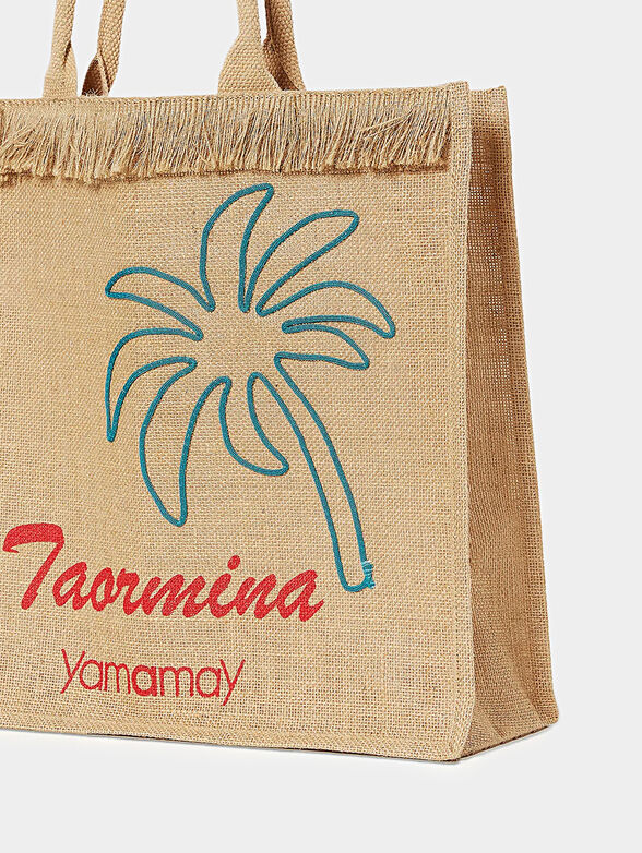Beach bag with anchor embroidery in blue color - 2