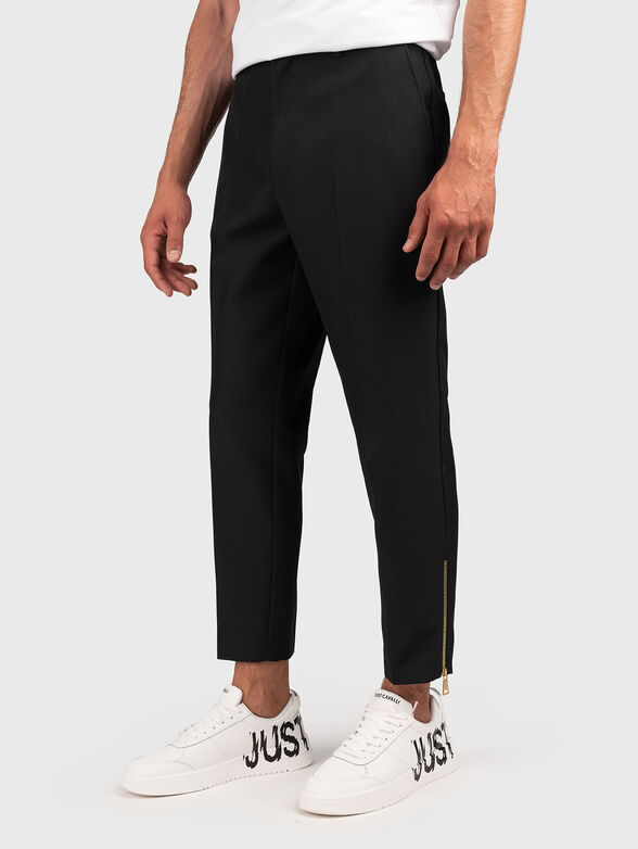 Black trousers with accent zippers  - 1