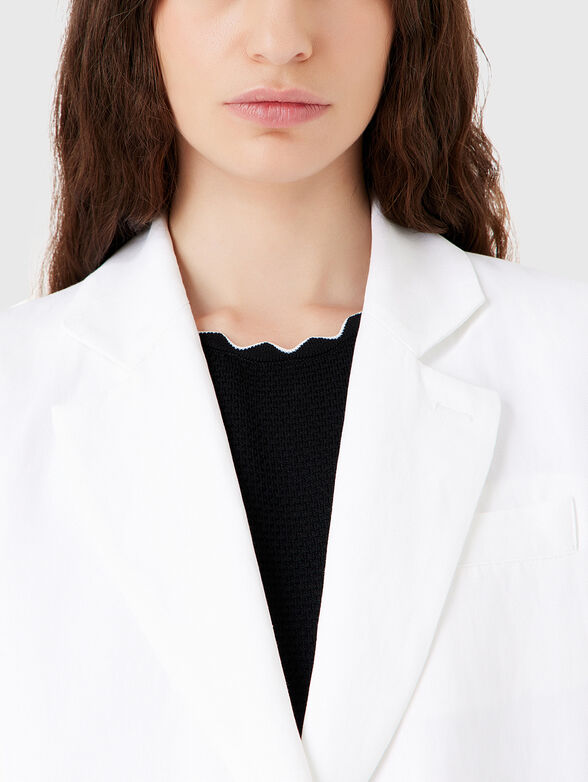 Linen blend blazer - 4