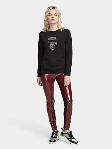 IKONIK Black sweatshirt with rhinestone logo print - 5