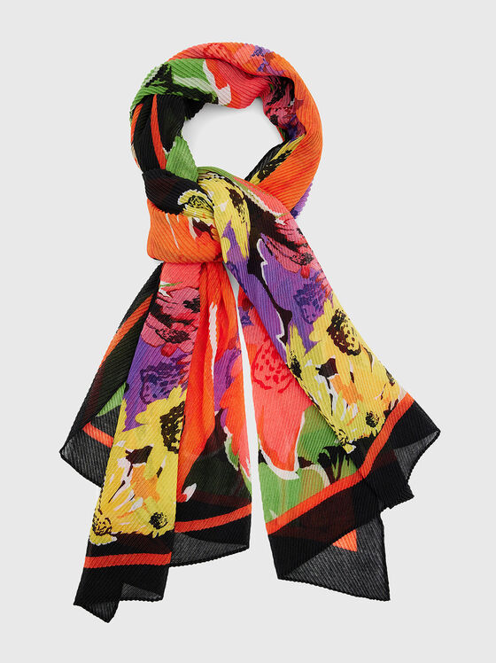 Scarf with art floral print - 1