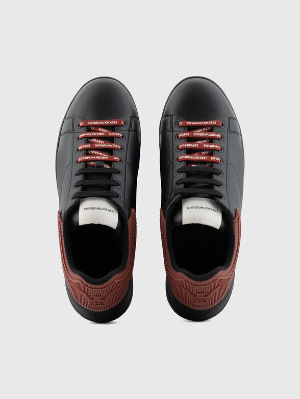 Leather sneakers with logo - 6