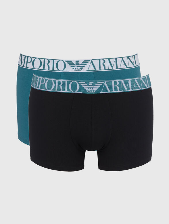 Set of two pairs cotton boxer shorts with logo - 1