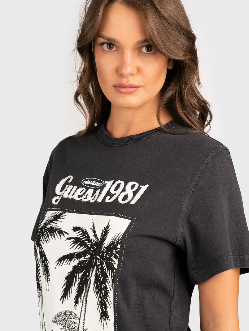 Cotton T-shirt with print - 3