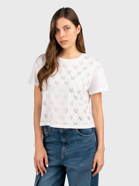 Crystal embellished T-shirt - 1