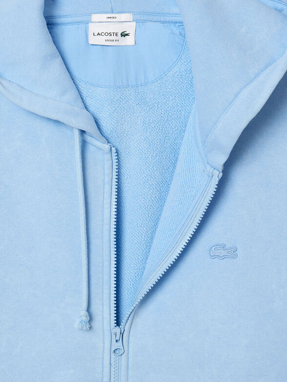 Light blue hooded sweatshirt with zip - 2