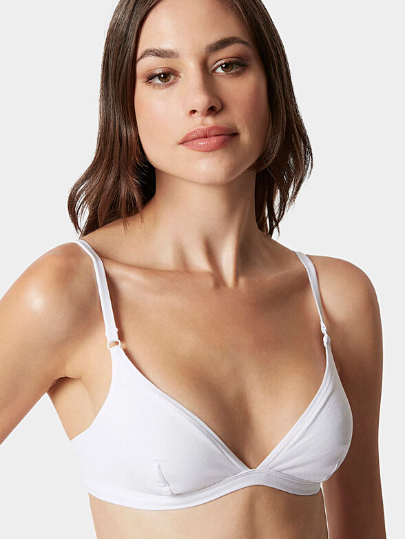 COTTON FLOWER black bra with triangle cups - 1