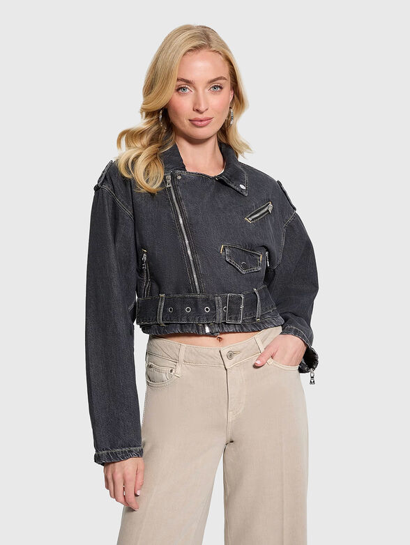 Denim jacket with belt - 4