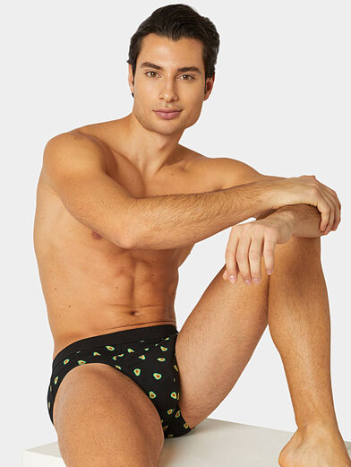 HAPPY HOUR black briefs with print - 2