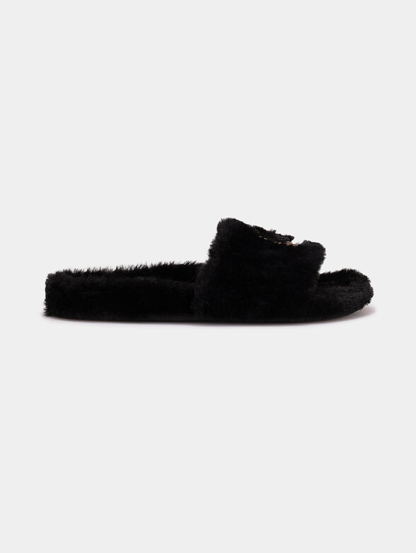 Black slippers SOFT 157 with logo - 1
