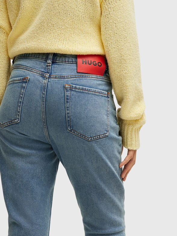 Blue slim jeans with contrast hem - 3