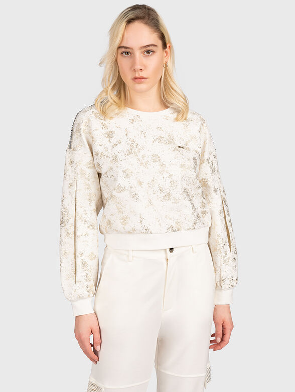 Sweatshirt with glittering appliqu&eacute;s - 1