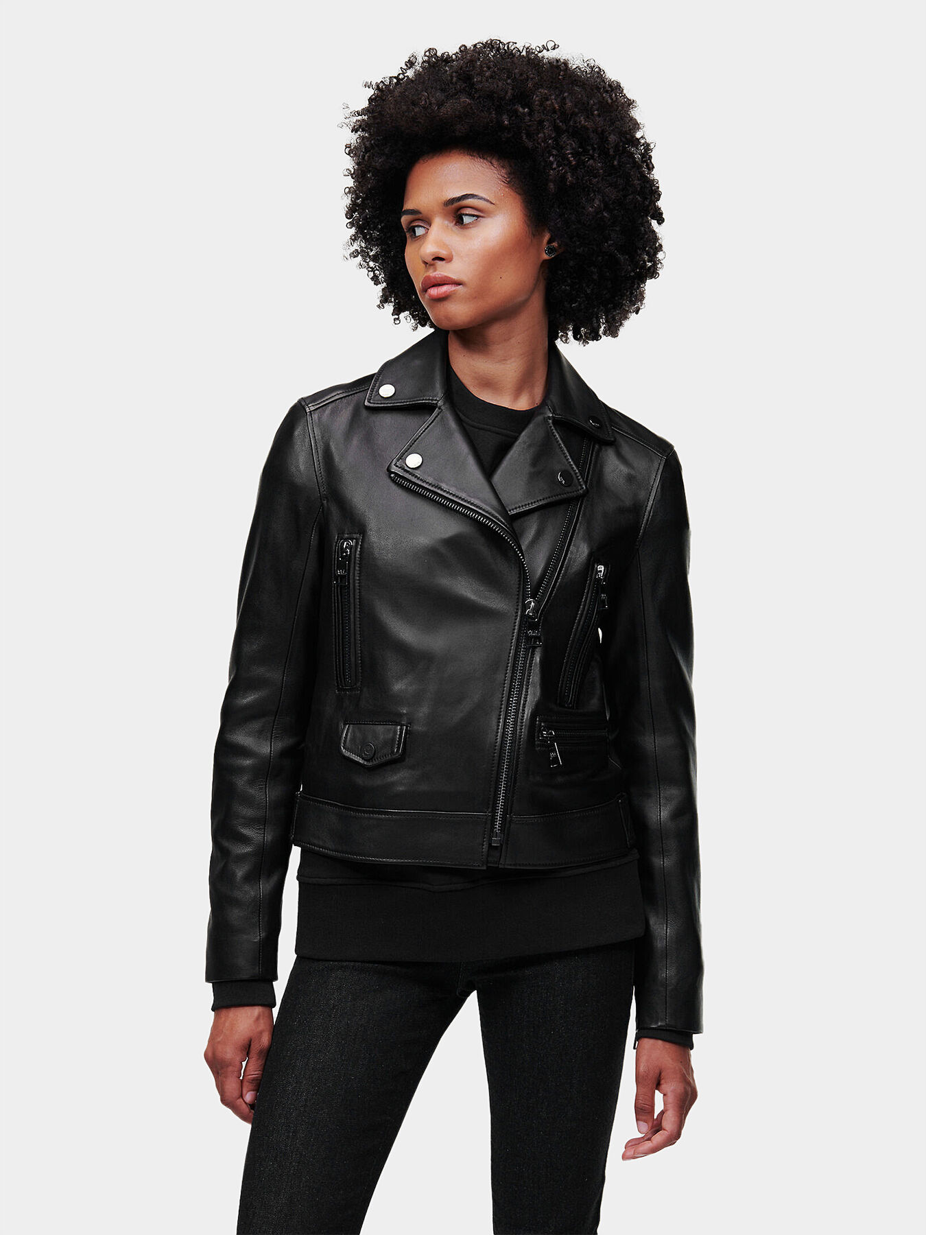 IKONIK 2.0 leather jacket with embroidery on the back brand Karl Lagerfeld Globalbrandsstore en