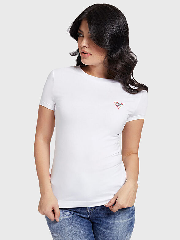 Cotton t-shirt with triangle logo - 1
