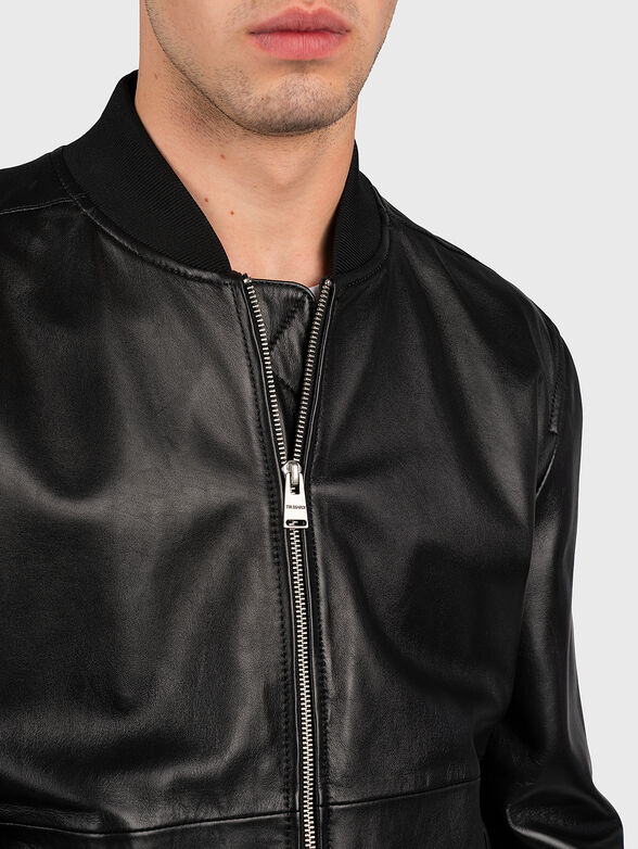 Black leather jacket - 4