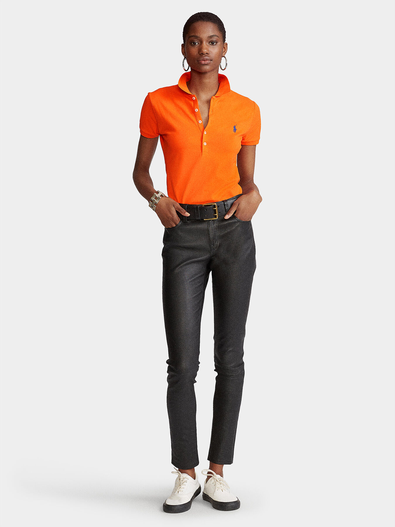 Orange polo-shirt with logo detail brand POLO RALPH LAUREN