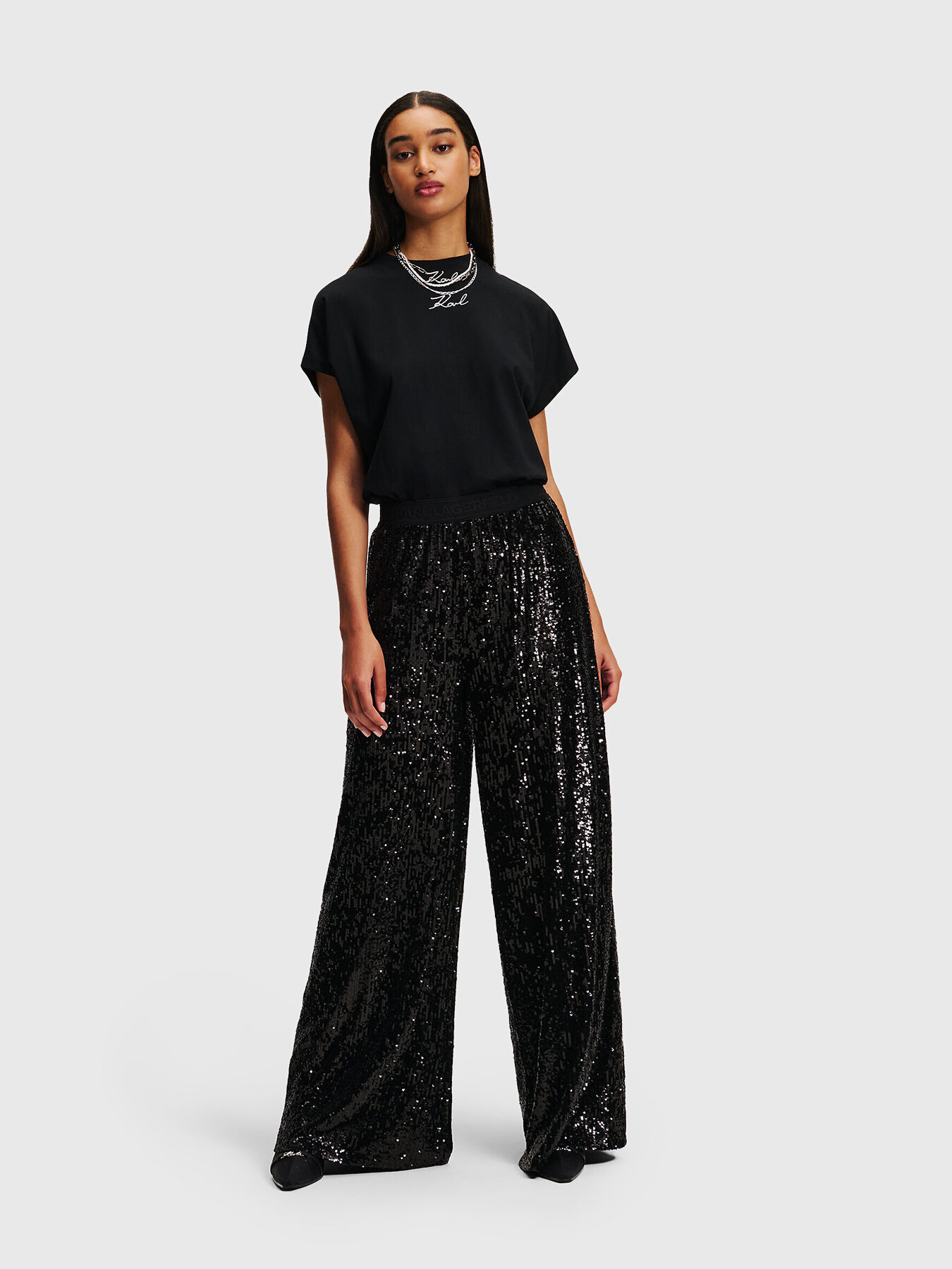Pants with appliquéd sequins brand Karl Lagerfeld