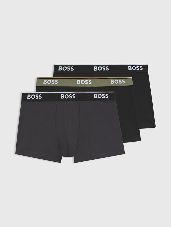 Set of three boxers with logo in cotton - 1