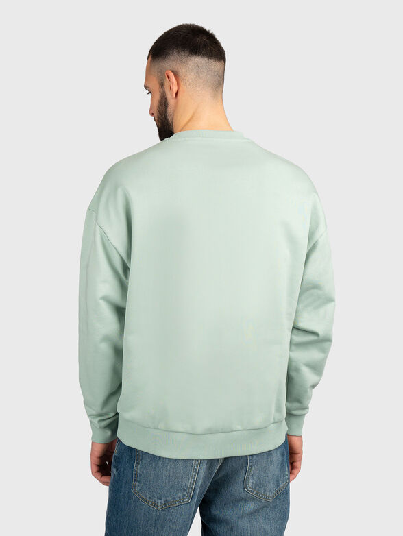 Cotton sweatshirt with oval neckline and accent logo - 3