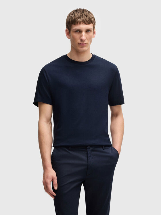 Cotton T-shirt with oval neckline - 1