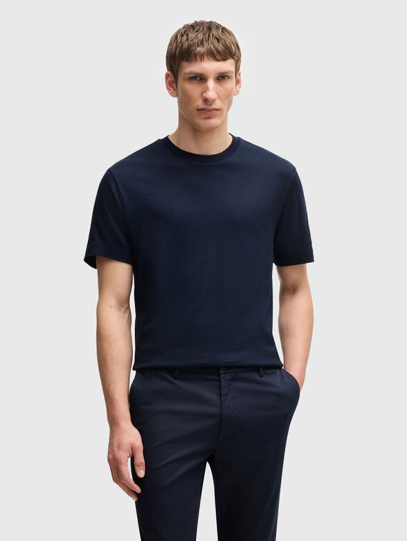 Cotton T-shirt with oval neckline - 1