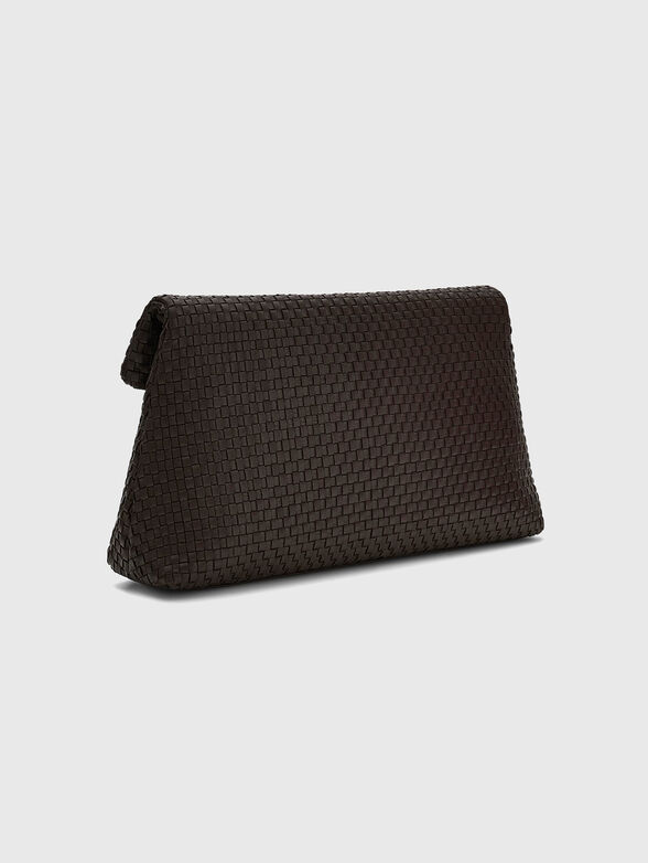 Genuine leather clutch with logo detail - 3
