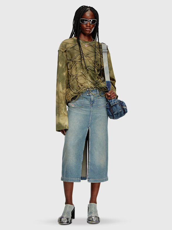 DE-HUSH-MID denim midi skirt  - 4