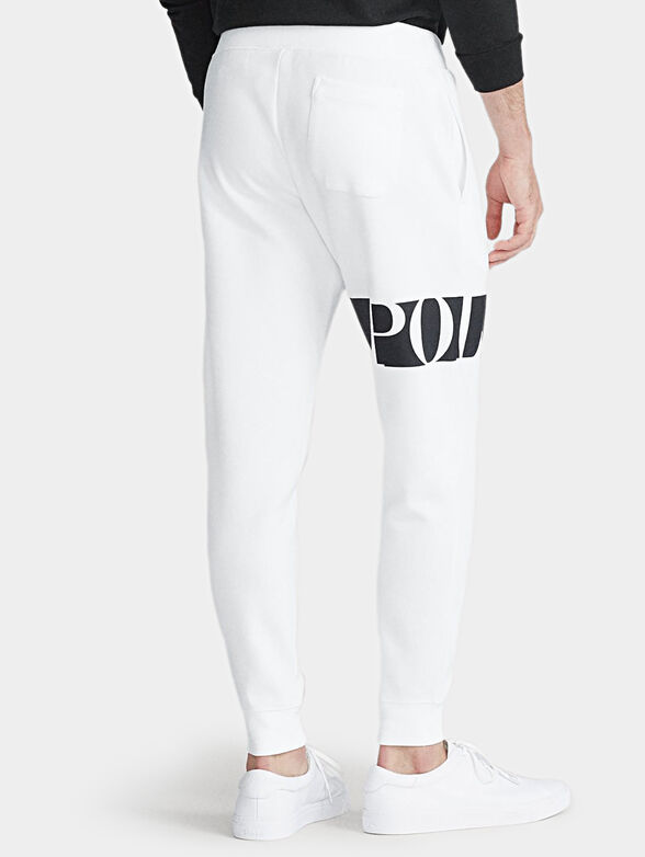 Sports pants with contrasting logo band - 4