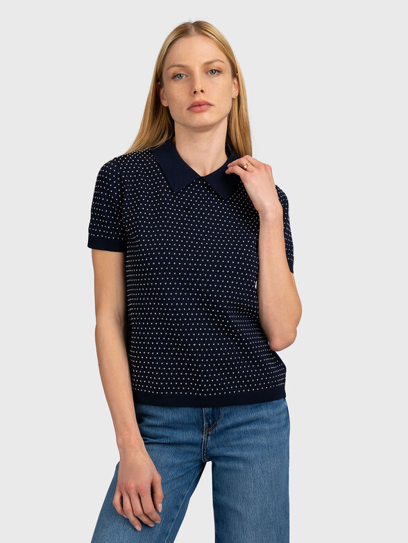 Studded knit polo shirt - 1