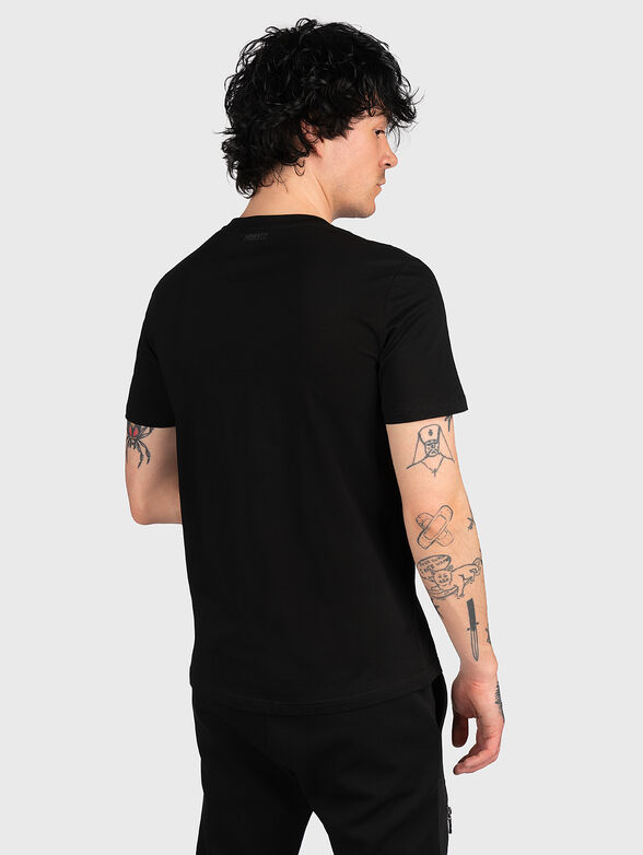 Black cotton T-shirt with pocket - 2