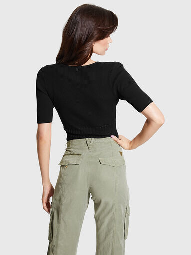 Knitted V-neck blouse - 3