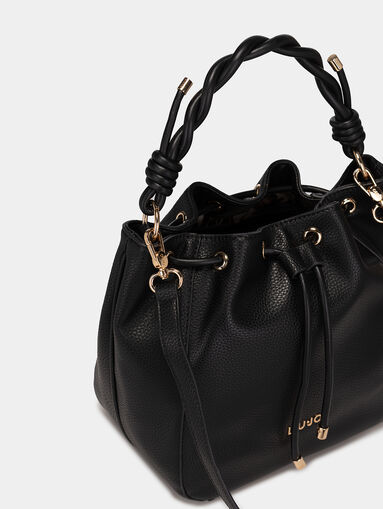 Bucket bag with golden logo accent - 5