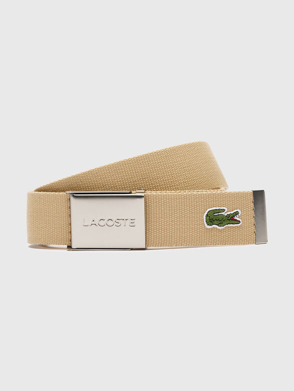 Beige textile belt with logo - 1