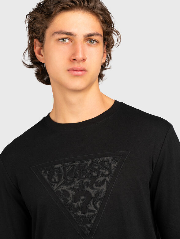 Black blouse with logo embroidery - 4