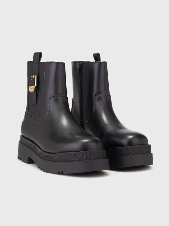 LOVE 63 leather boots with logo - 2