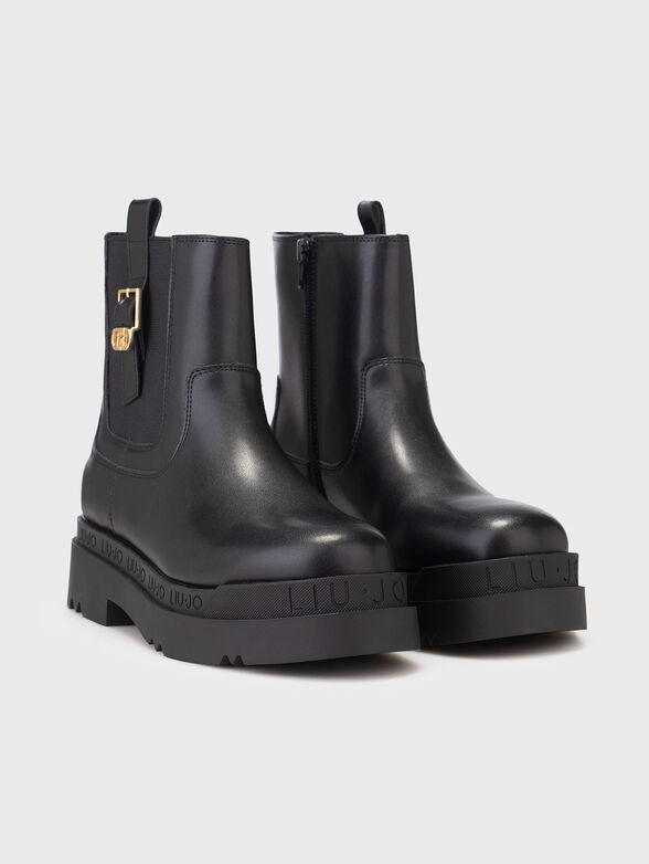 LOVE 63 leather boots with logo - 2