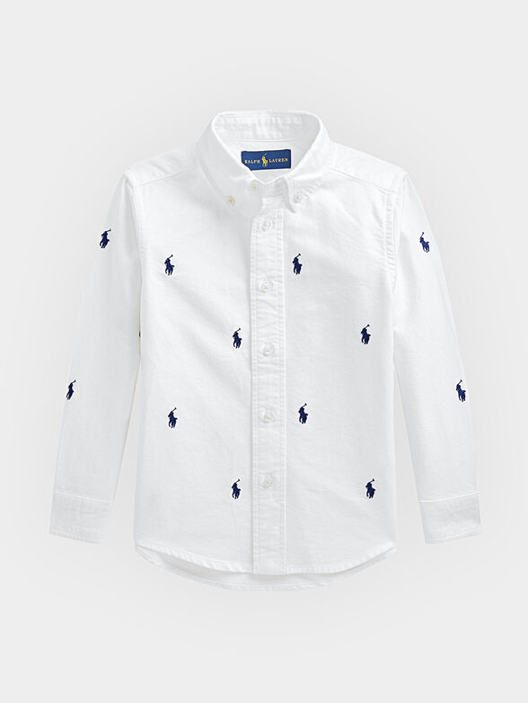 White shirt with logo details - 4
