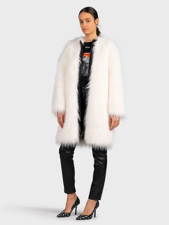 Faux fur coat with zip - 4
