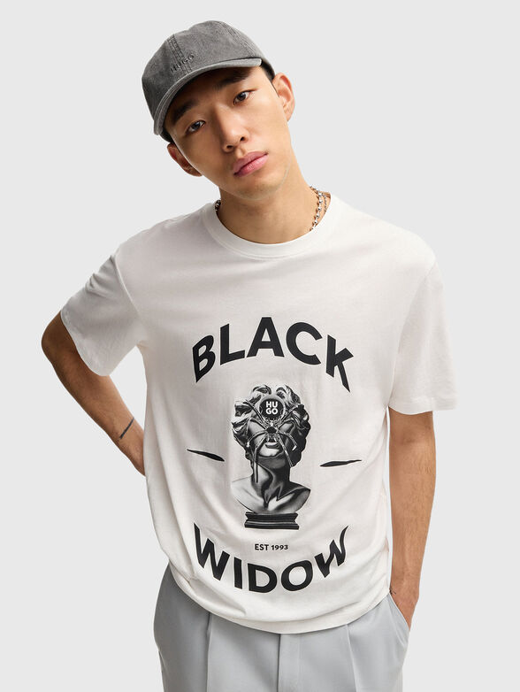Cotton T-shirt with print - 3