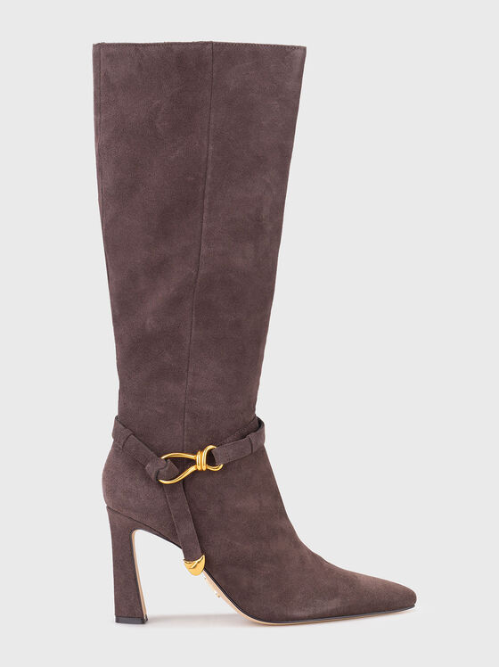 Beige suede boots - 1